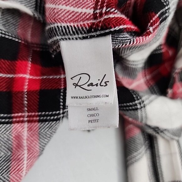 Rails Women's Long Sleeve Red Plaid Button Down Shirt Size Small Lightweight - Picture 5 of 8